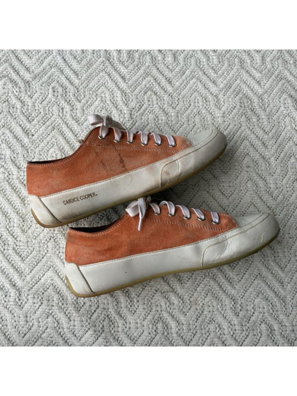 Candice Cooper Women's Teal Leather Sneakers 9.5 Italian Lace-Up Terracotta 37